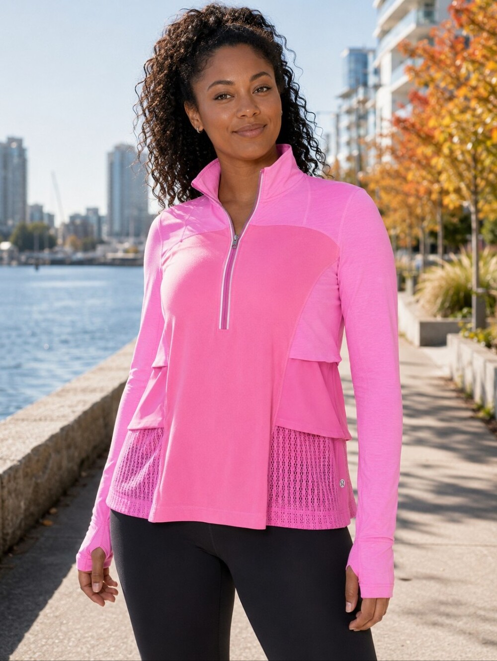 Lululemon Sun Runner Hybrid Pullover Pow Pink Light Size 4